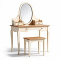 Witte make-tafel met spiegel en opberglades 120 x 50 x 140cm