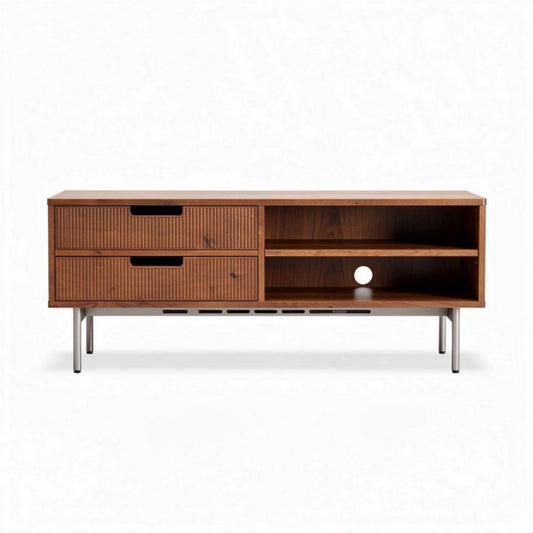 Houten tv-meubel met lades en open opbergruimte 150 x 40 x 50cm