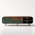 moderne tv-kast van hout in groen met afmetingen 120 x 40 x 45cm