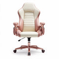 Ergonomische bureaustoel in roze en crème kunstleer 50 x 60 x 120cm