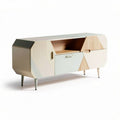 Moderne tv-kast met geometrisch ontwerp in hout en MDF 120 x 40 x 70cm