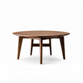 Ronde houten salontafel met een diameter van 100 cm en hoogte van 45 cm